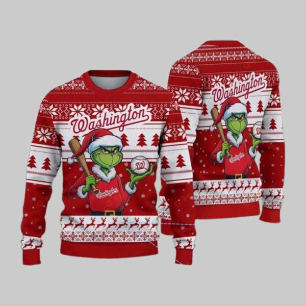 Christmas Grnch Santa Nationals Ugly Sweater 2024