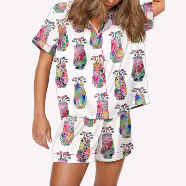 Colorful Abstract Golf Bag Pajama Set 1