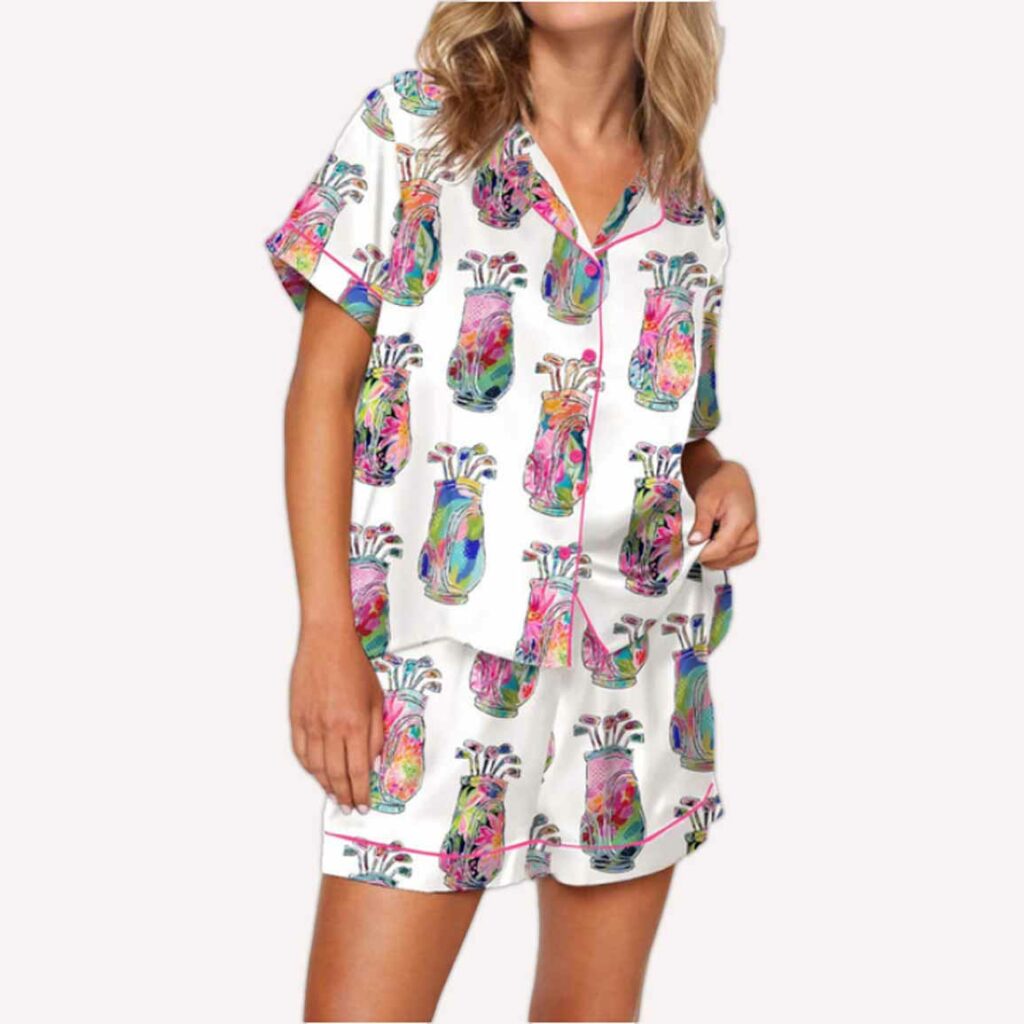 Colorful Abstract Golf Bag Pajama Set 3