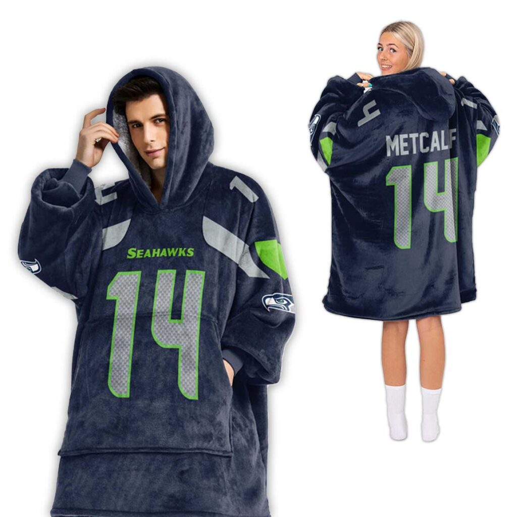 DK Metcalf Seattle Seahawks Football Unisex Blanket Hoodie 2