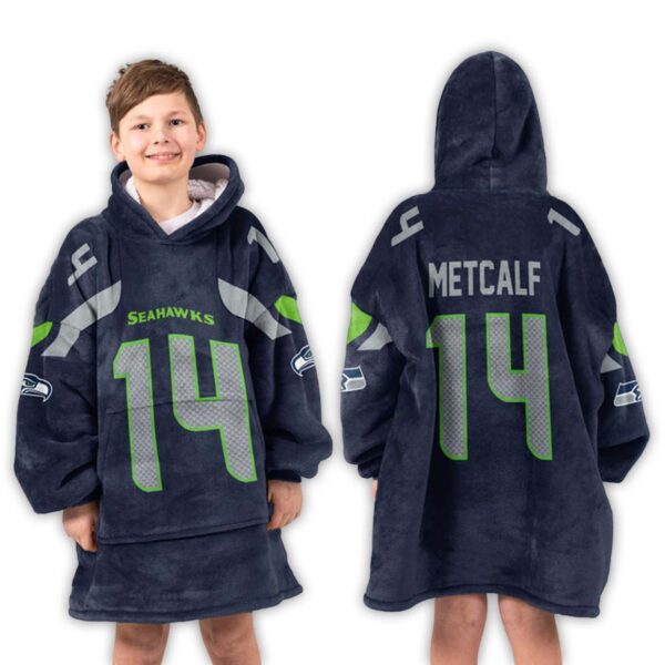 DK Metcalf Seattle Seahawks Football Unisex Blanket Hoodie 3