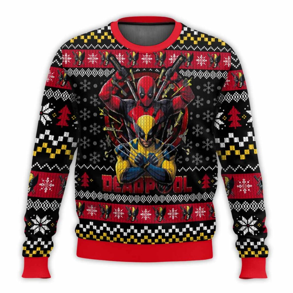 Deadpool X Wolverine Ugly Christmas Sweater 1