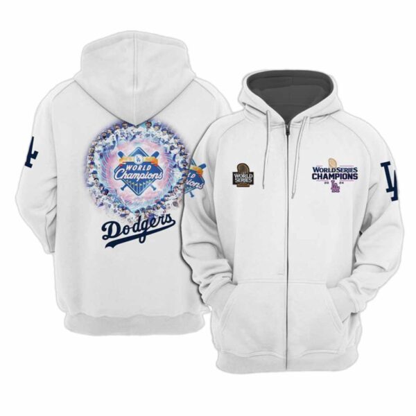 Dodgers 2024 World Series Champions Hoodie Zip