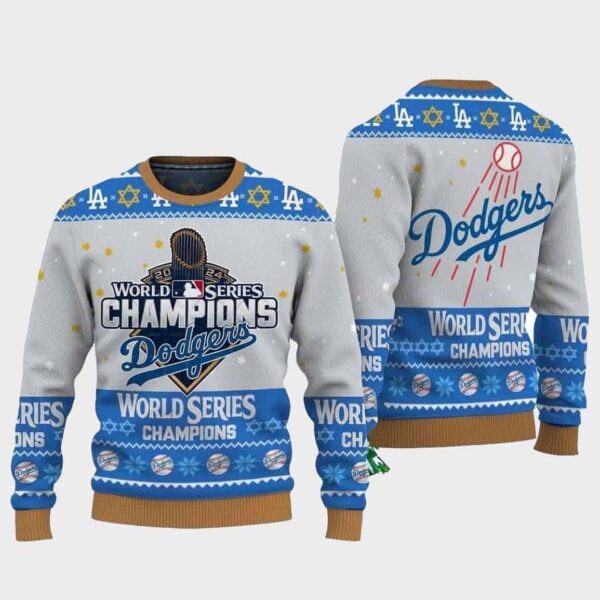 Dodgers 2024 World Series Champions Ugly Christmas Sweater