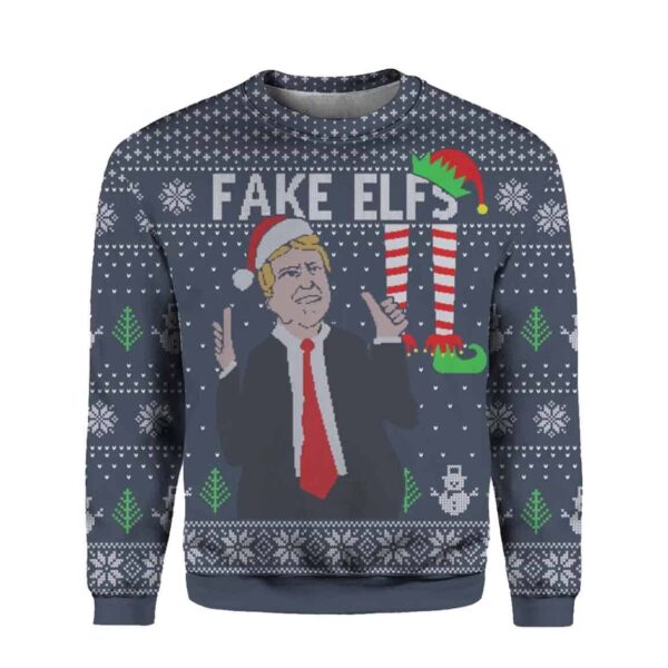 Donald Trump Fake Elf Ugly Christmas Sweater