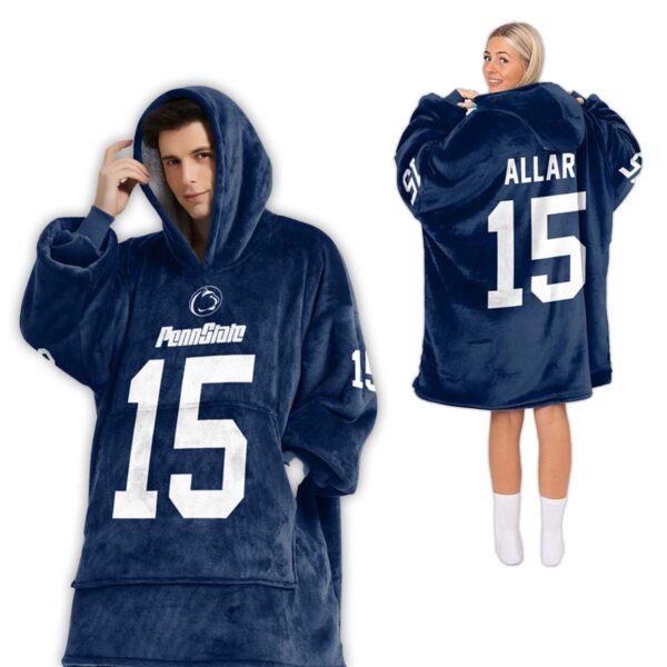 Drew Allar Penn State Football Unisex Blanket Hoodie 2