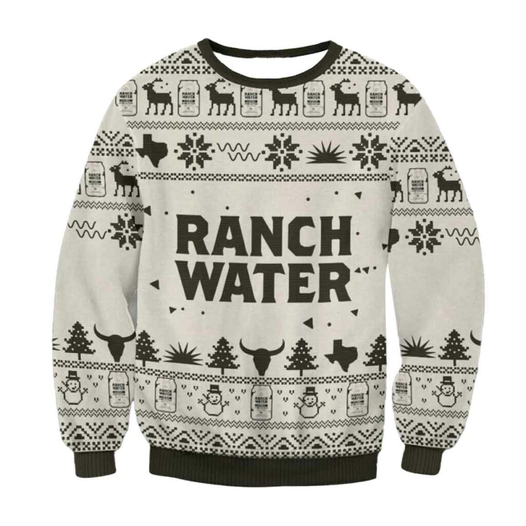 Ranch Water Seltzer Ugly Christmas Sweater