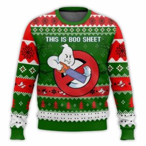 Ghostbusters This Is Boo Sheet Ugly Christmas Sweater 1