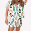 Gin Bottles Satin Pajama Set 1