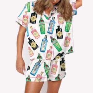 Gin Bottles Satin Pajama Set 1