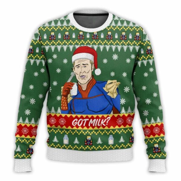 Homelander Got Milk Ugly Christmas Sweater 1