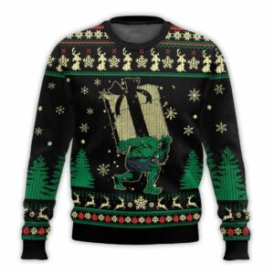 Hulk Carrying Christmas Gift Box Ugly Christmas Sweater 1