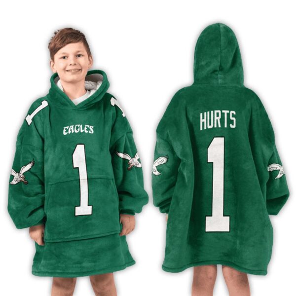 Hurts Philadelphia Eagles Football Unisex Blanket Hoodie 3