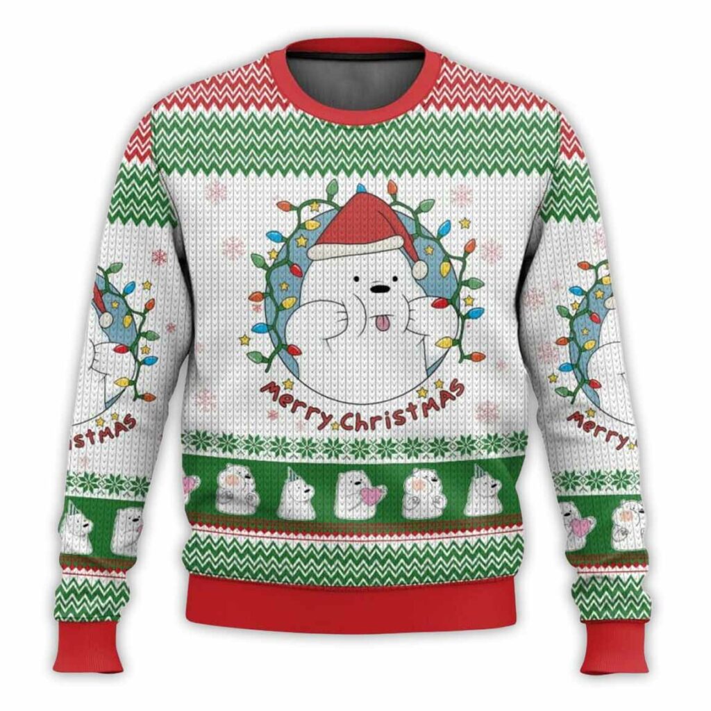 Ice Bear Merry Christmas Ugly Christmas Sweater 1