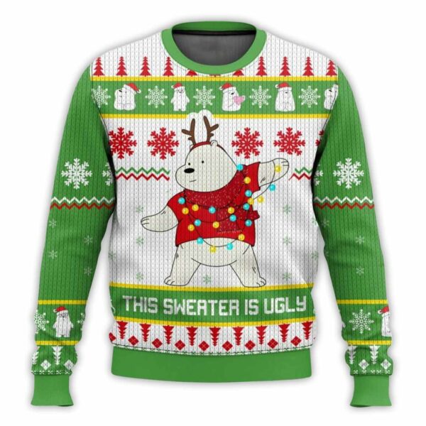 Ice Bear Wearing Sweater Ugly Christmas Sweater 1