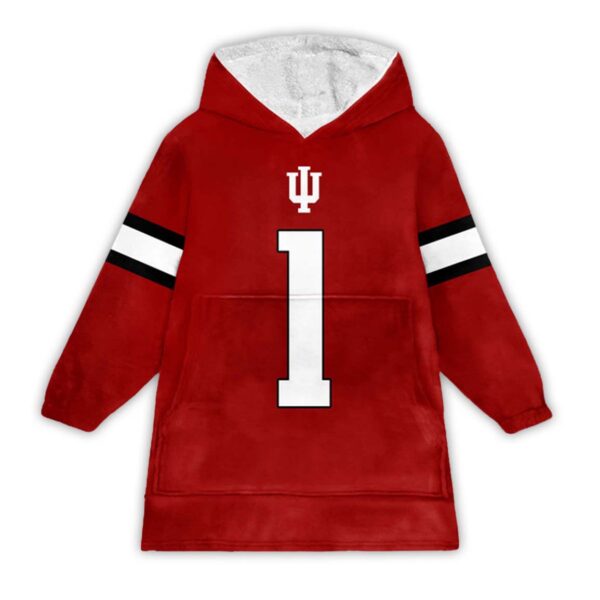 Indiana Hoosiers Football Unisex Blanket Hoodie 1