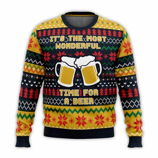 It's The Most Wonderful Time For A Beer Ugly Christmas Sweater 1