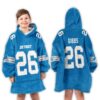 Jahmyr Gibbs Detroit Lions Football Unisex Blanket Hoodie 3