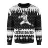 Jesus Save The Baseball Ugly Christmas Sweater 1