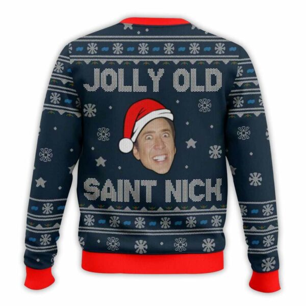 Jolly Old Saint Nick Nicolas Cage Ugly Christmas Sweater 2