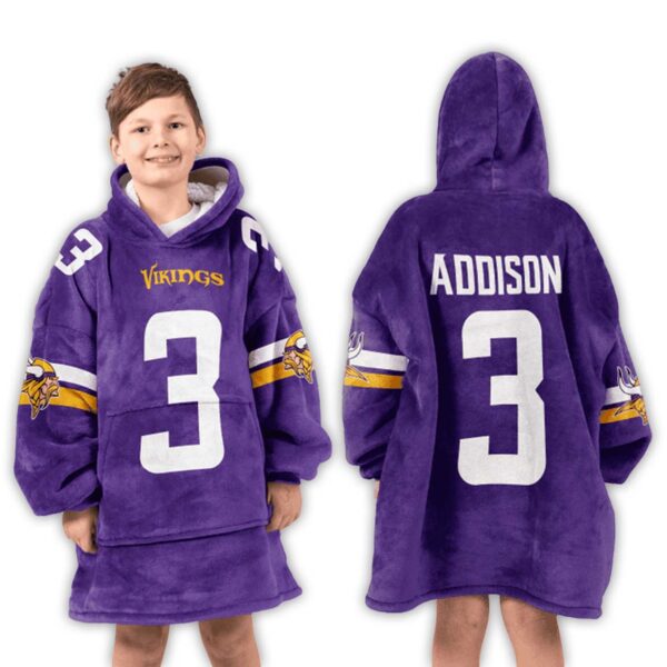 Jordan Addison Minnesota Football Unisex Blanket Hoodie 3