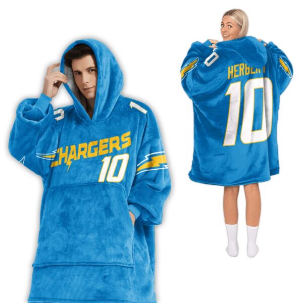 Justin Herbert Chargers Football Unisex Blanket Hoodie 2