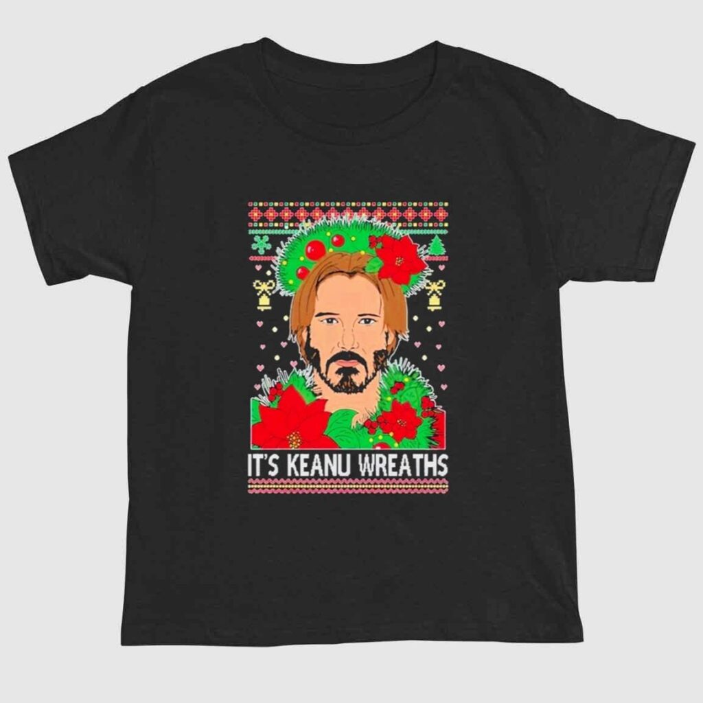 Keanu Wreaths Ugly Christmas Shirt 1