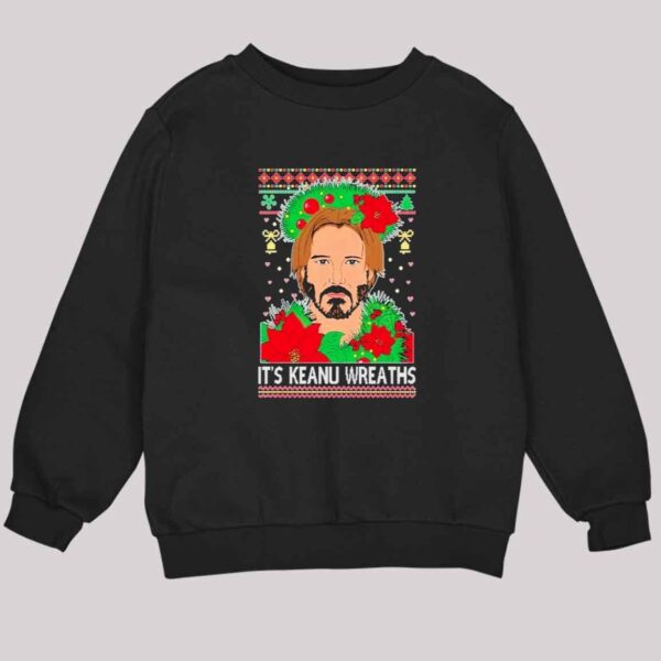 Keanu Wreaths Ugly Christmas Shirt 3