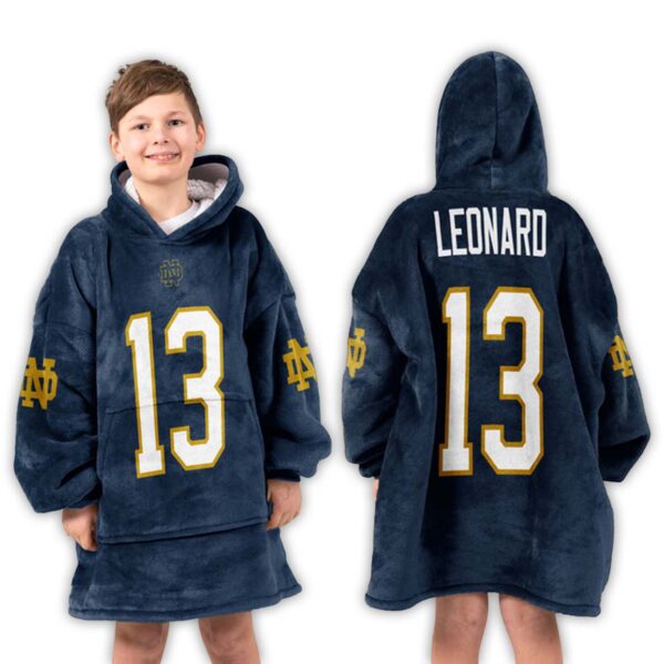 Leonard Notre Dame Football Unisex Blanket Hoodie 3