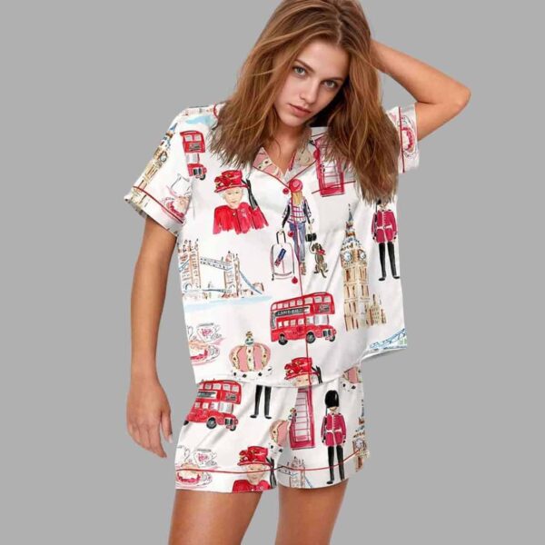 London Travel Watercolor Pajama Set 1