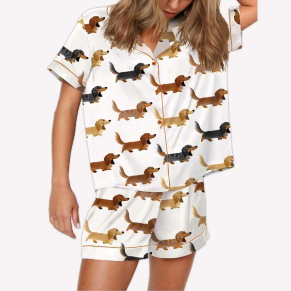 Longhaired Dachshund Print Pajama Set 1