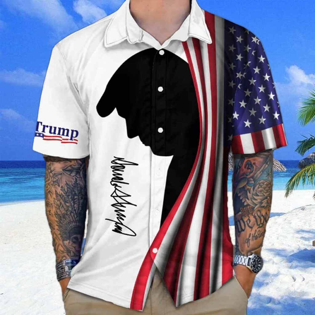 Make America Great Again Black Trump Signature Hawaiian Shirt 1