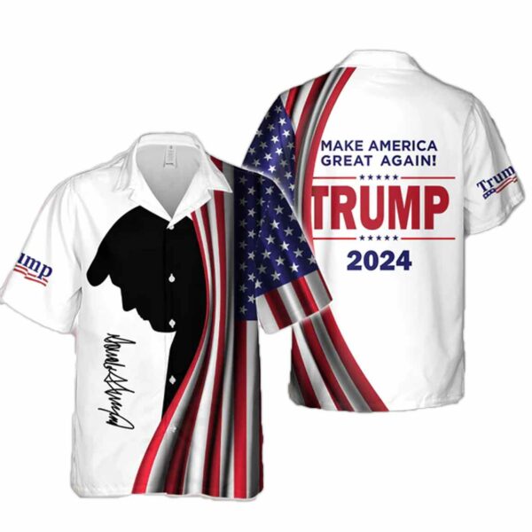 Make America Great Again Black Trump Signature Hawaii Shirt 3