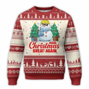 Make Christmas Great Again Trump Snowman Ugly Christmas Sweater