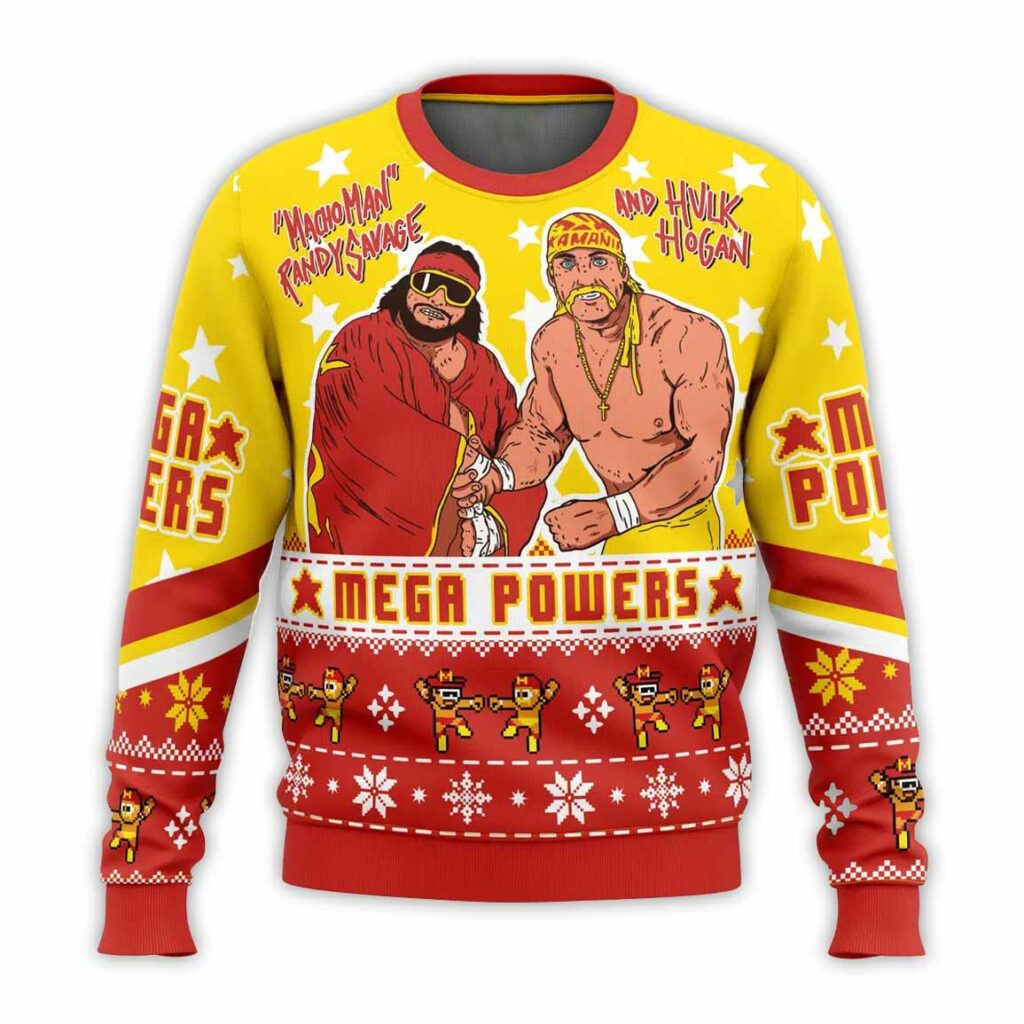 Mega Powers Macho Man and Hulk Hogan Ugly Christmas Sweater 1