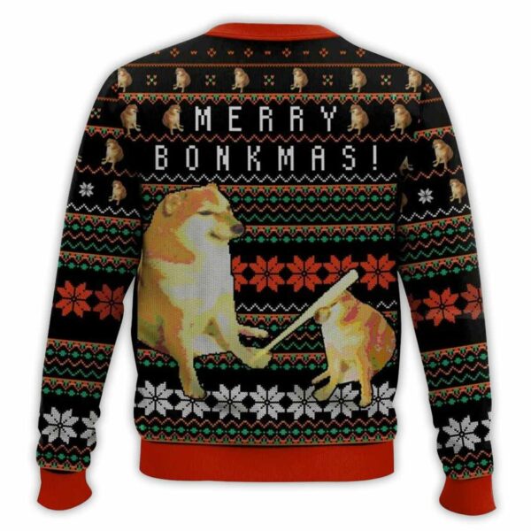 Merry Bonkmas Cheems Meme Ugly Christmas Sweater 2