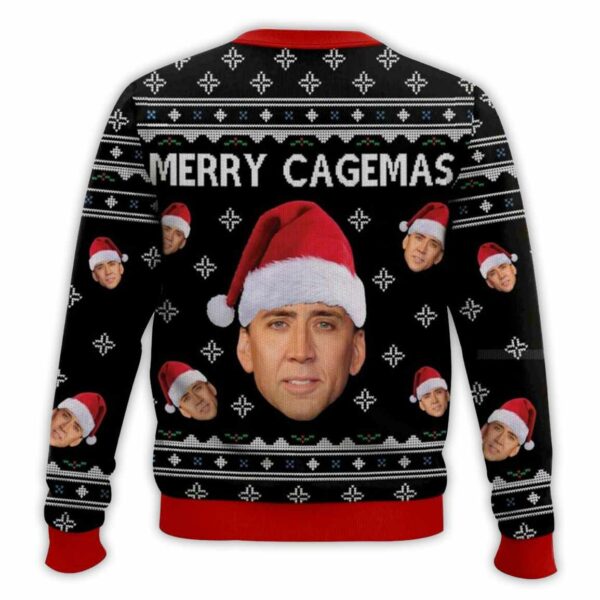 Merry Cagemas Nicolas Cage Ugly Christmas Sweater 2