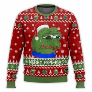 Merry Pepe mas Pepe The Frog Ugly Christmas Sweater 1