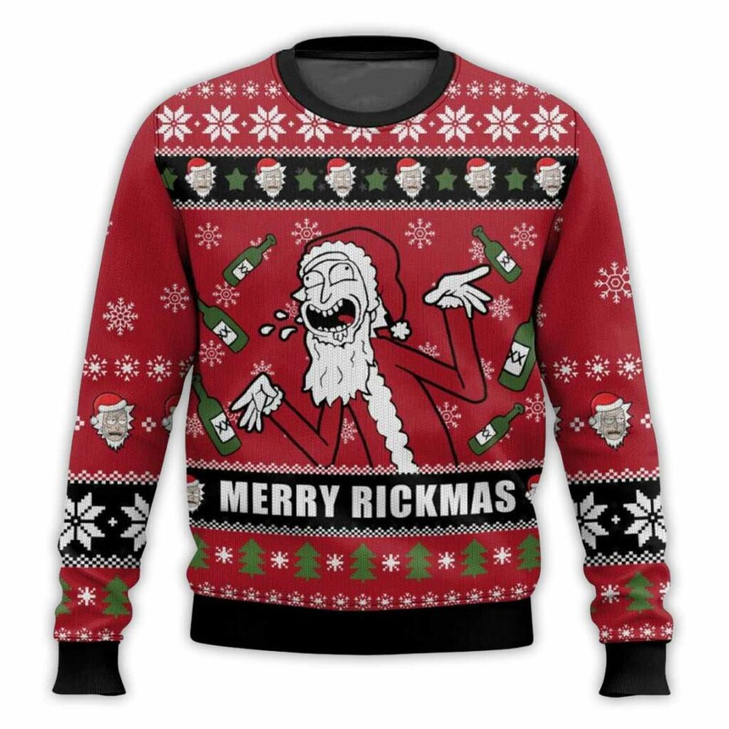 Merry Rickmas Rick and Morty Ugly Christmas Sweater 1