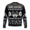 Merry Wolfmas Wolf Ugly Christmas Sweater 1