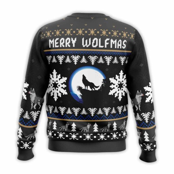 Merry Wolfmas Wolf Ugly Christmas Sweater 2