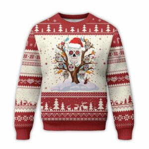 Mexico Funny Skull On Tree Ugly Christmas Sweater