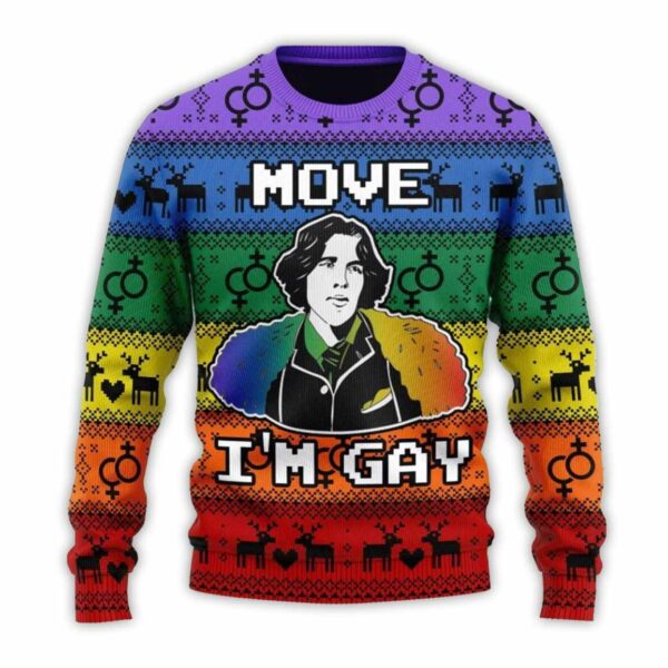 Move Im Gay Ugly Christmas Sweater