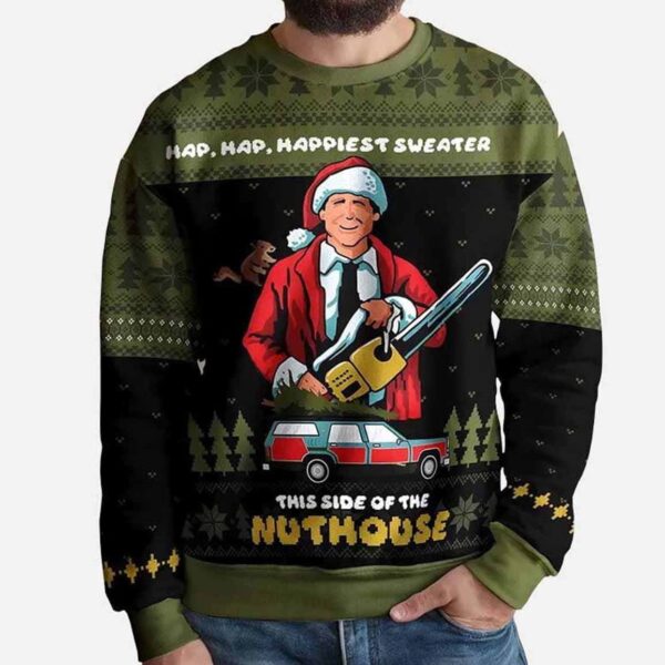 National Lampoon's Christmas Vacation Hap Hap Happiest This Side Of The Nuthouse Ugly Sweater