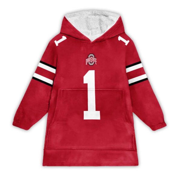 Ohio State Buckeyes Football Unisex Blanket Hoodie 1