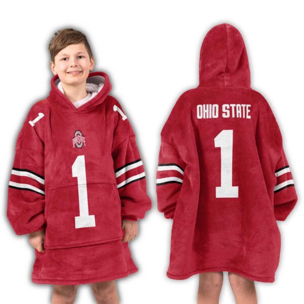 Ohio State Buckeyes Football Unisex Blanket Hoodie 3