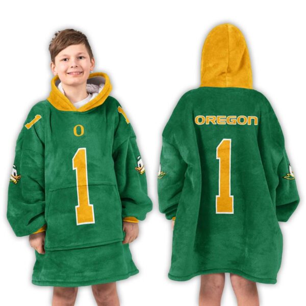 Oregon Ducks Football Unisex Blanket Hoodie 3