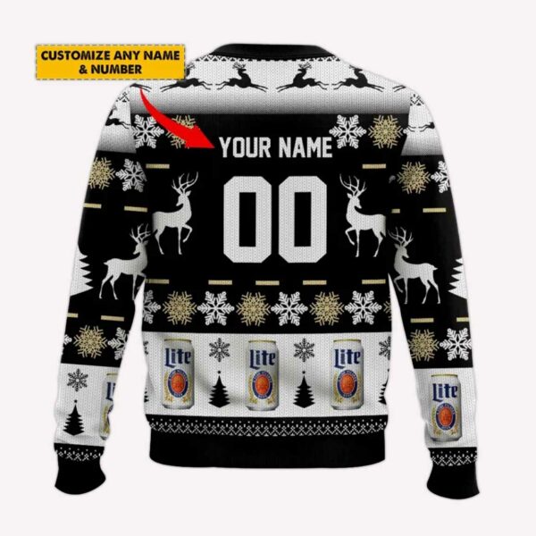 Personalized Black Miller Lite Ugly Sweater 2