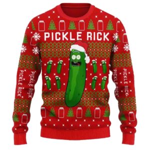 Pickle Rick Knitting Ugly Christmas Sweater