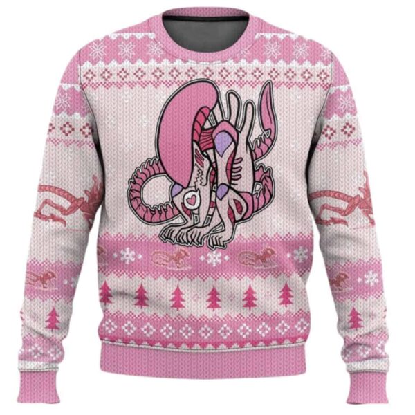 Pink Xenomorph Alien Ugly Sweater